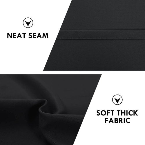 DWCN Blackout Curtains - Thermal Insulated & Noise Reducing | Black, 42" W x 63" L, Set of 2 Panels