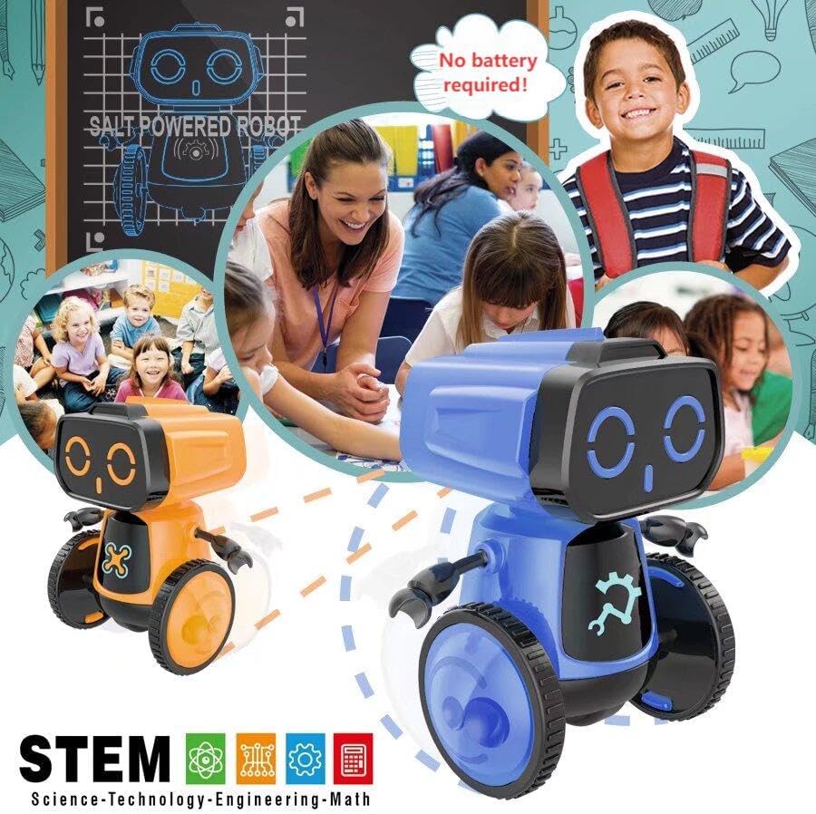 Science Saltwater Robot Kit - DIY STEM Educational Toy for Kids | No Batteries Required, Blue
