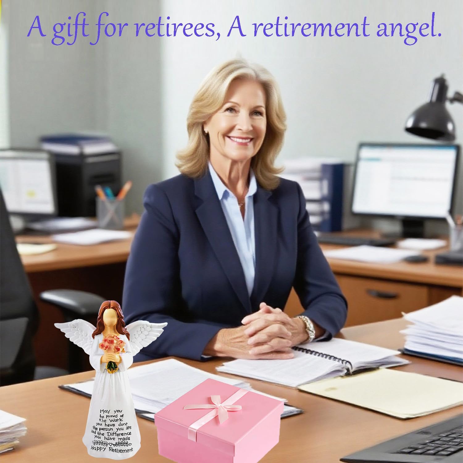 Regine Switzerland 5.5” Angel Figurine - Thoughtful Retirement Gift for Women & Coworkers
