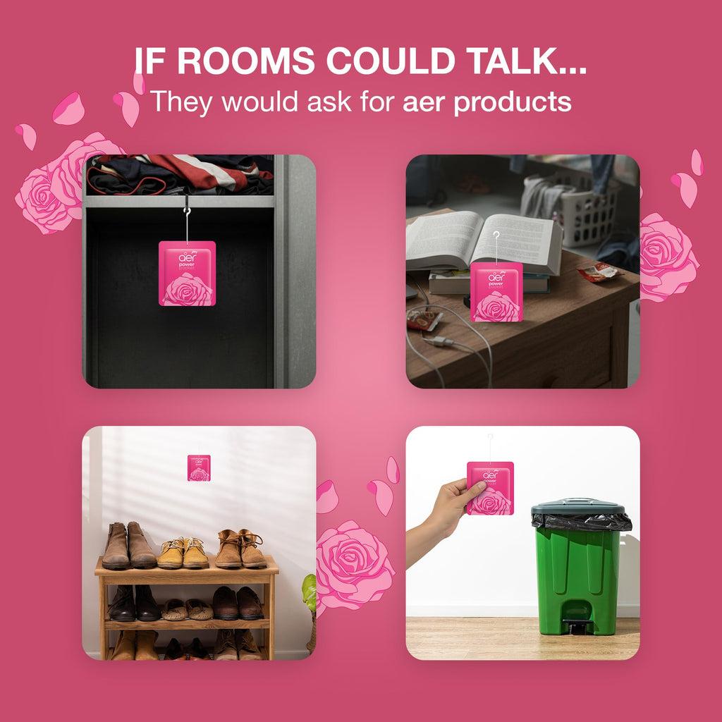 Godrej Aer Power Pocket Bathroom Fragrance - Fresh Blossom, 10g (Pack of 6)