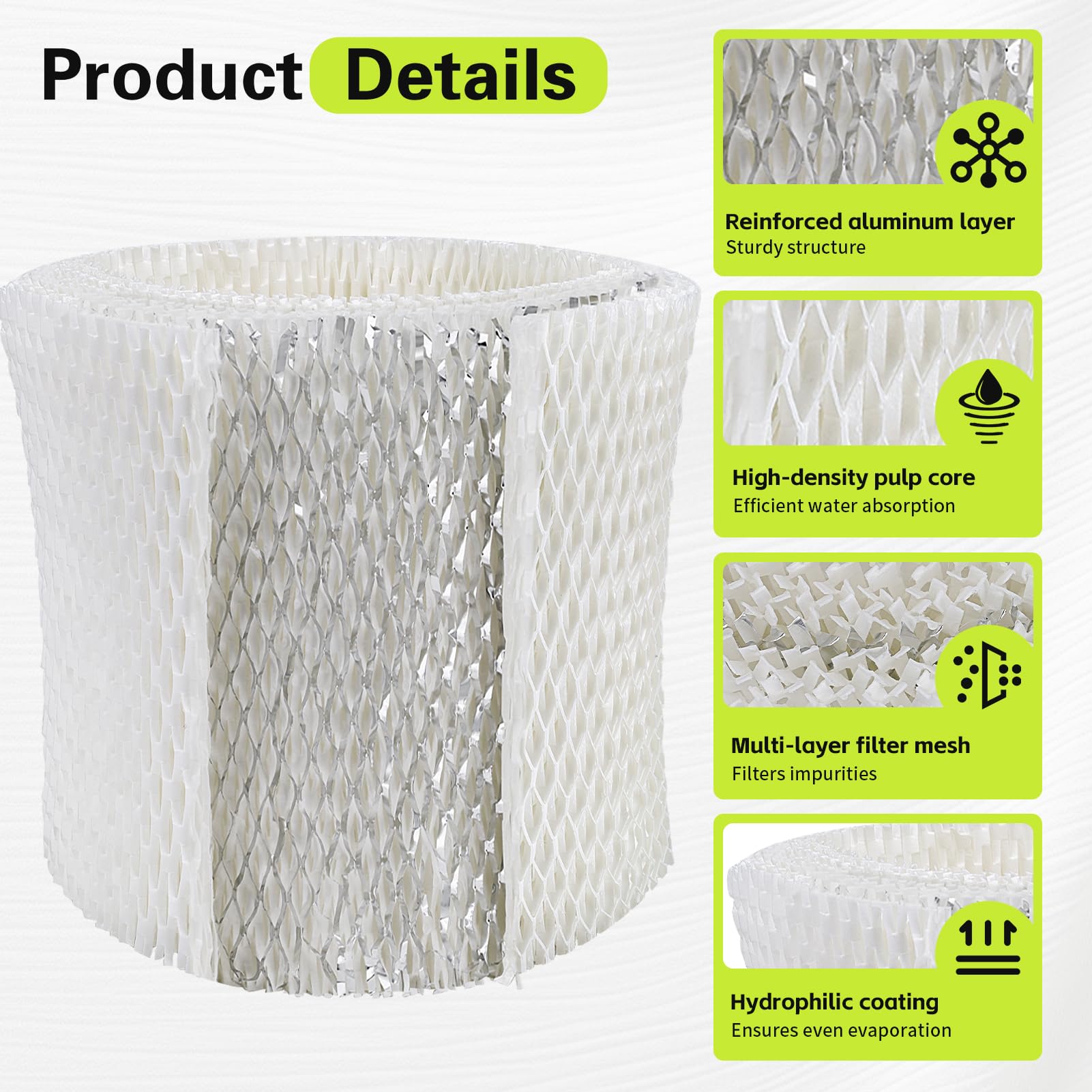 Xastro Upgraded Thickened Humidifier Wick Filter 2-Pack for Pelonis PSU10E1BB, PSU10E1WW, PSU10E2FWW, PSU10E2FBB - Replacement Humidifier Wicking Filter Compatible with Pelonis Humidifier