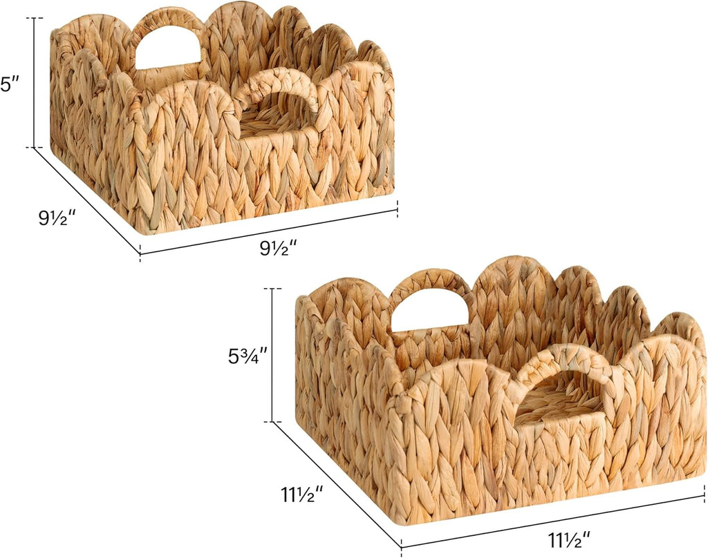 StorageWorks Woven Wicker Baskets - Stylish Organizing Solution with Handles | Set of 2