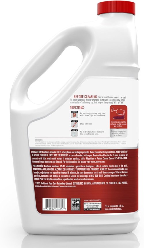 Hoover Oxy Carpet Cleaner Solution - Deep Cleaning Shampoo, 116 oz., Ocean Breeze Scent | Removes Tough Stains
