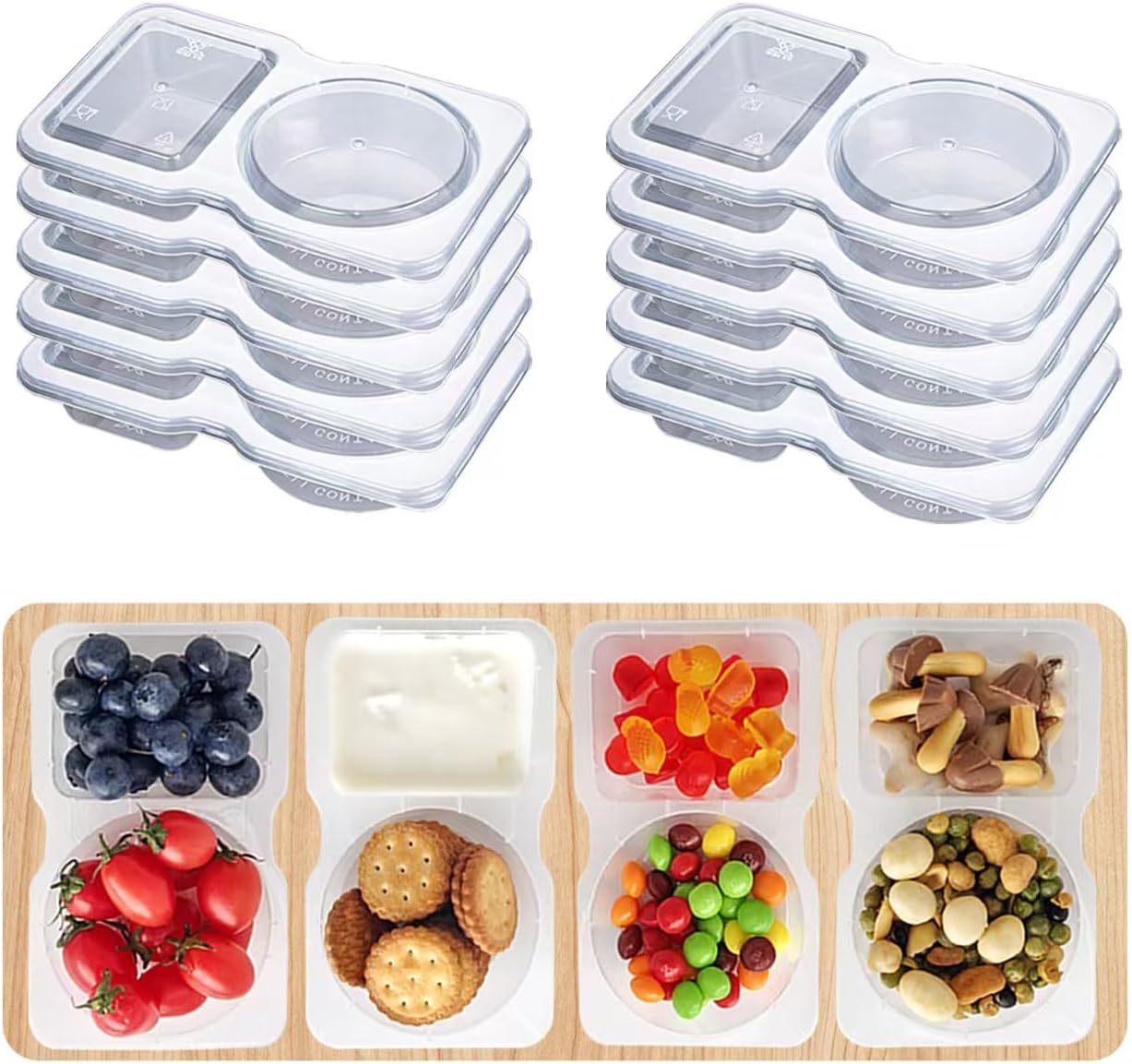 Obfuscate Reusable Snack Containers - 10 Set with Lids for Portion Control & Meal Prep | Ideal for School, Office, Travel