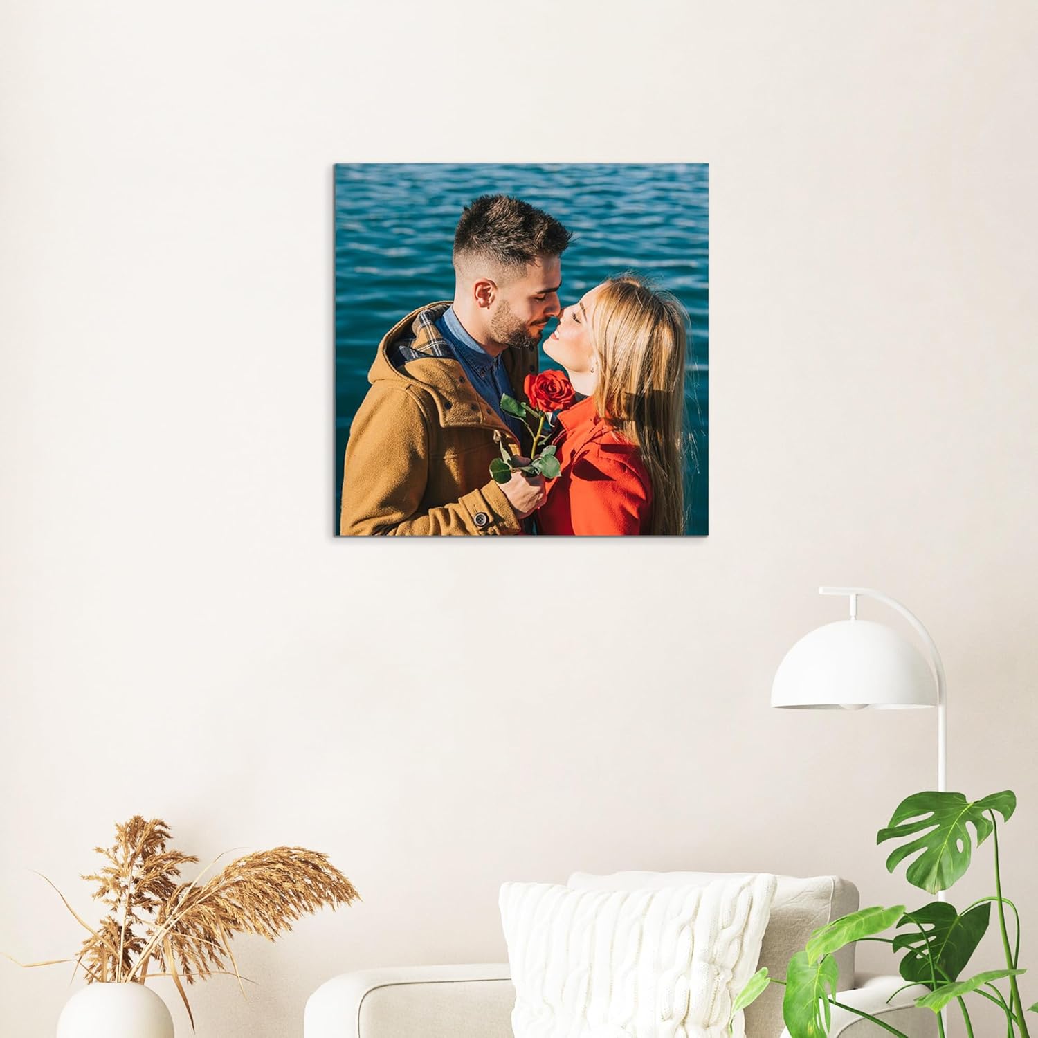 Skiennix Personalized Canvas Wall Art - Custom Framed 12" X 12" Photo Prints for Living Room & Bedroom Decor