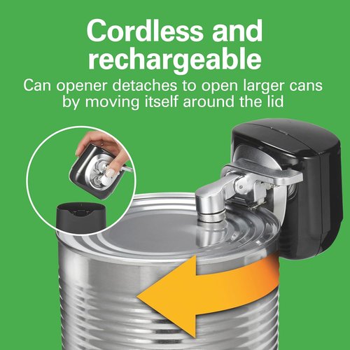 Hamilton Beach 76611 Electric Can Opener - Cordless & Rechargeable with Easy-Clean Removable Head