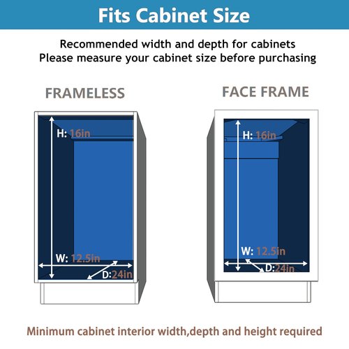 LOVMOR 2 Tier Individual Pull Out Cabinet Organizer 11"W x 21"D, Slide Out Kitchen Cabinet Storage Sliding Shelves