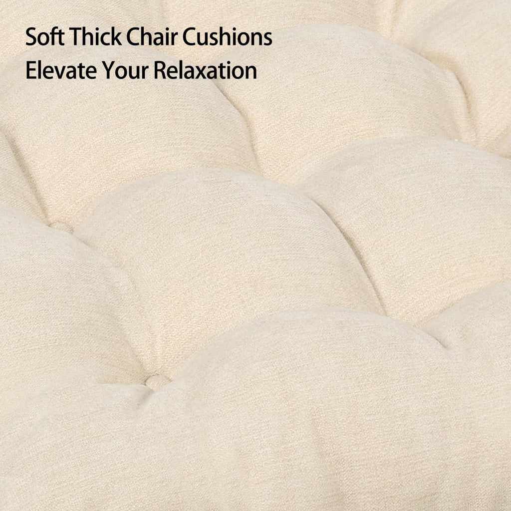 HAVARGO Recliner Cushions for Elderly, 20x20x4 Inch Thick Chair Cushion for Shorter Users Patent Design Soft Tufted Dual Layer Booster Seat Cushions for Seniors Recliner Risers Beige 1P