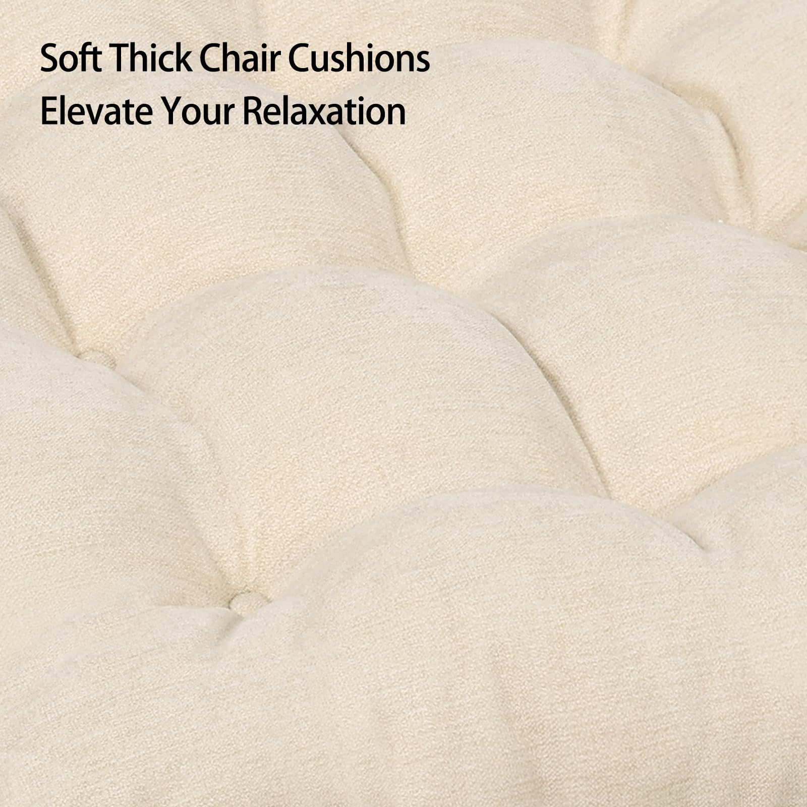 HAVARGO Recliner Cushions for Elderly, 20x20x4 Inch Thick Chair Cushion for Shorter Users Patent Design Soft Tufted Dual Layer Booster Seat Cushions for Seniors Recliner Risers Beige 1P