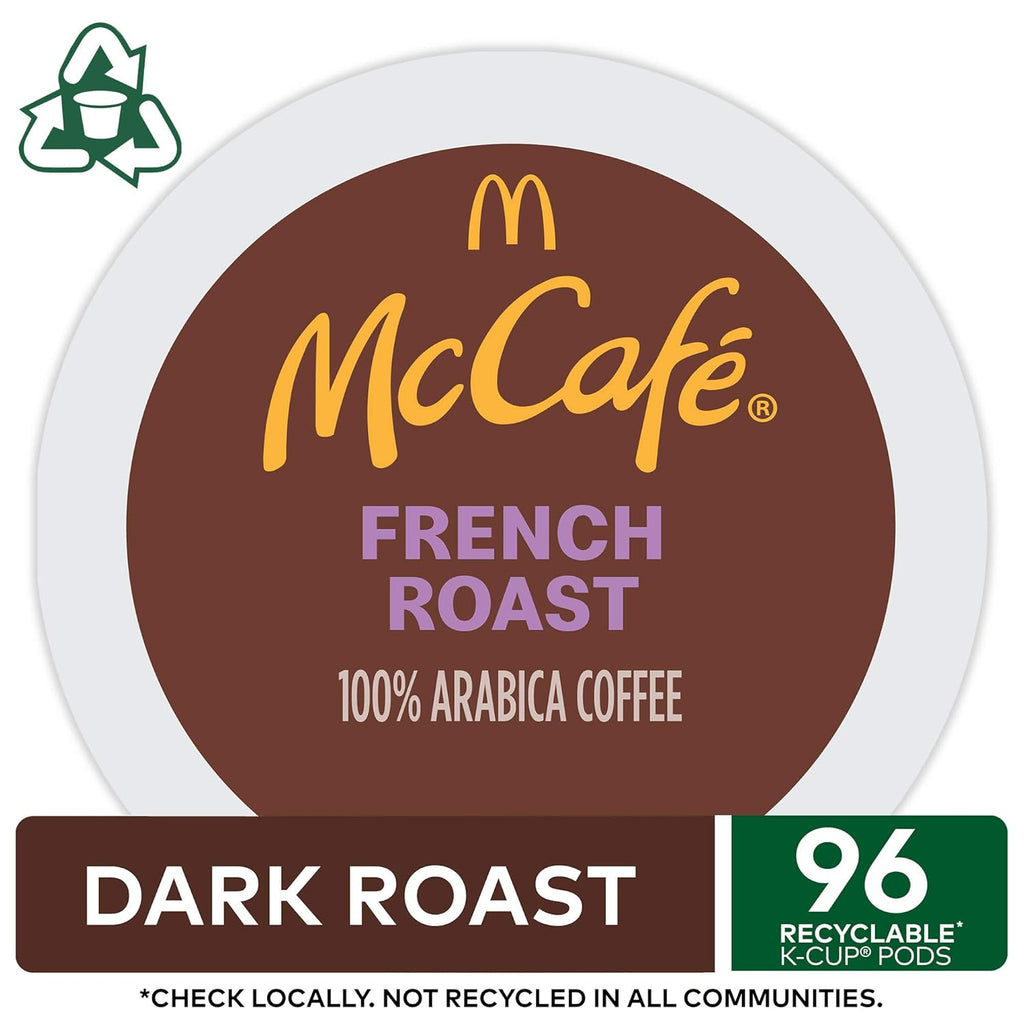 McCafe French Roast Coffee K-Cup Pods - Dark Roast, 96 Count (4 Packs of 24) for Keurig