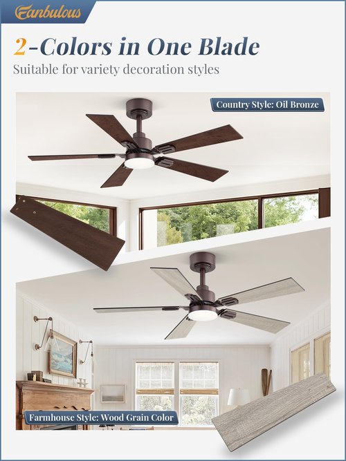 Fanbulous 42 Ceiling Fans with Lights and Remote, Modern Low Profile Ceiling Fans with Dimmable 3CCT Quiet DC Motor, Reversible Celing Fan with 6-Speeds Timer for Bedroom, Oil Bronze