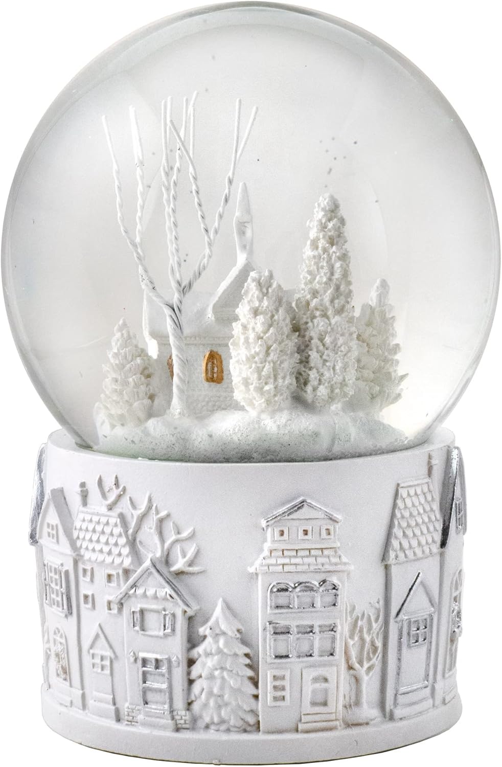 San Francisco Music Box Company - 100MM White Christmas Scene Snow Globe | Perfect Holiday Decor