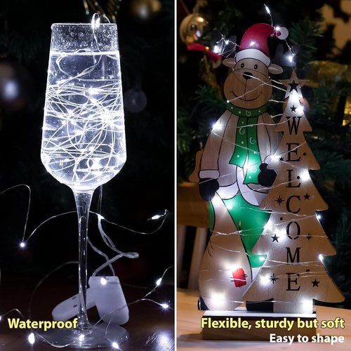 HXWEIYE Fairy Lights - 6 Pack Battery Operated 7ft 20LED Waterproof String Lights for DIY Décor