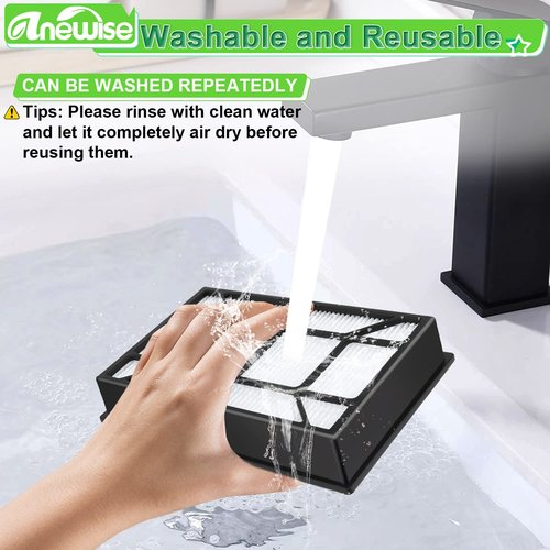 Anewise 53296 EF-9 40195 HEPA Media Filter for Kenmore 40195, 21814, 81714, 22614, 31140, 31150, BU1017, BU1018 Upright and Canister Vacuum, 4Pack