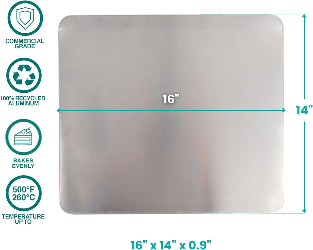 Baker's Secret Cookie Sheet Set - 2pcs Pure Aluminum Insulated Baking Trays | Commercial Grade, Extra Thick