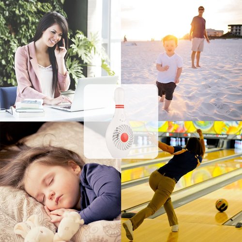 AUOTO Handheld Portable Fan Bowling Pin Fan Mini Small Personal USB Fan for Home Office Sports Travel Bodybuilding and face fan for makeup Festival Holiday Gift
