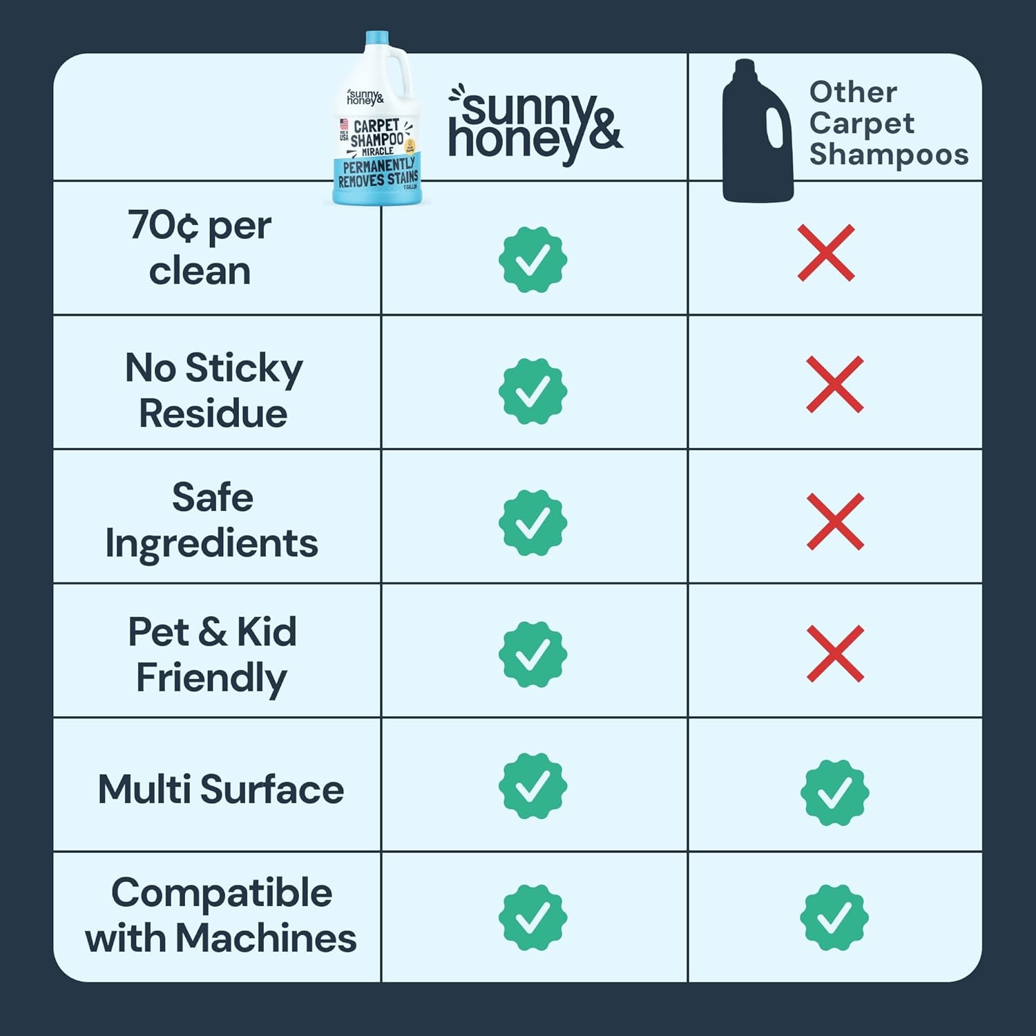 Sunny & Honey Carpet Cleaner Solution - Deep Stain Remover & Deodorizer for Pets - 128 fl oz Fresh Summer Scent