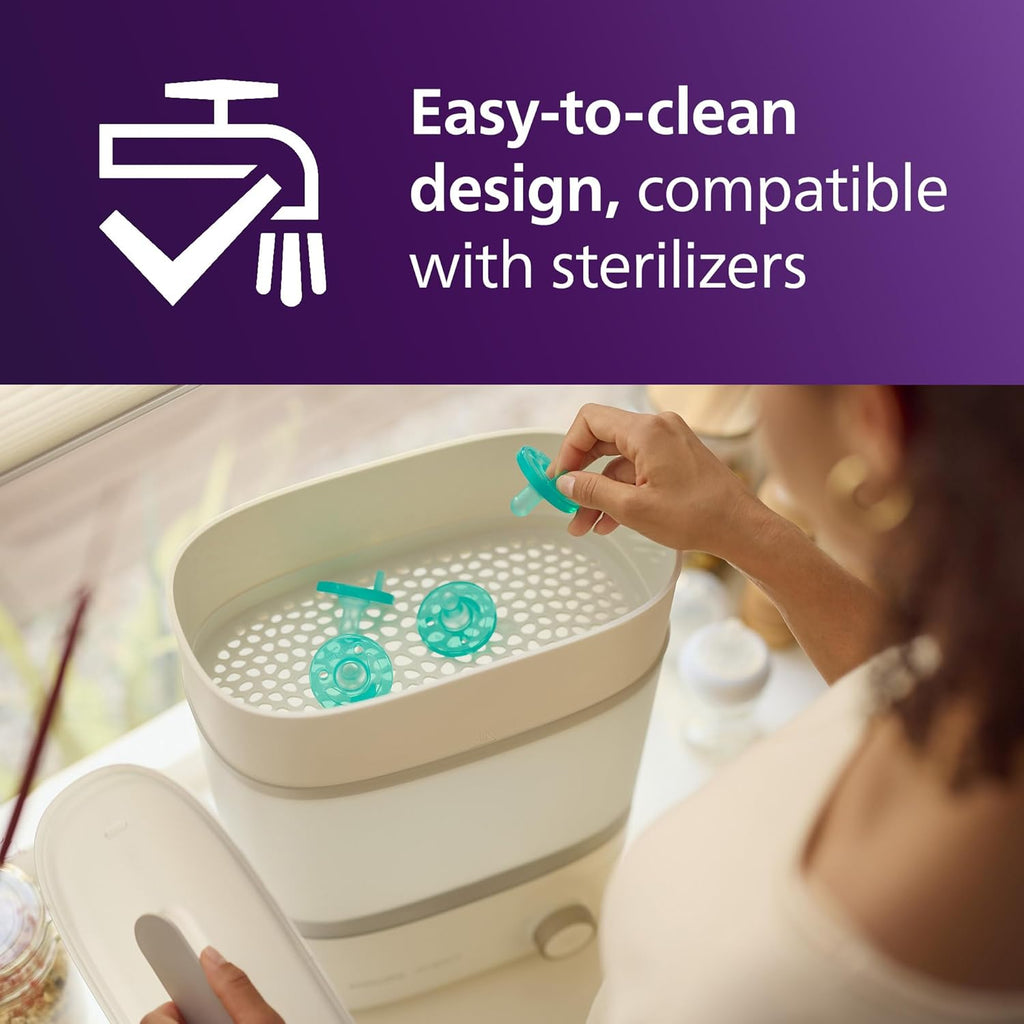 Philips Avent Soothie Baby Pacifiers - 100% Silicone, BPA-Free, Durable Design, Green, 4 Pack for 0-3 Months