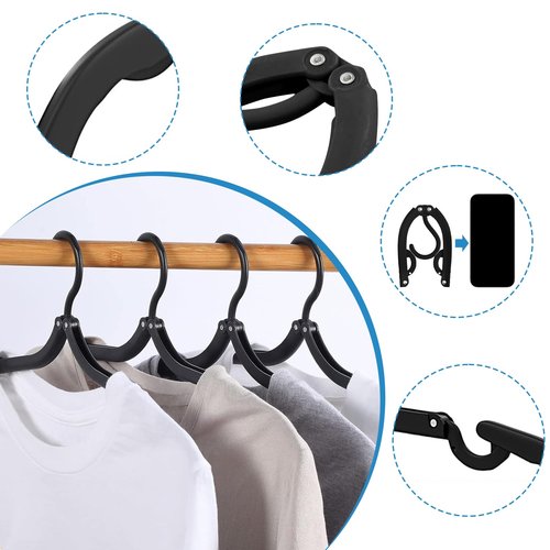 30 Pack Foldable Travel Hangers with 20 Clips - Cruise Essentials 2025 Lightweight Portable Collapsible Plastic Hangers Travel Must Haves for Suitcase, Flying, Camping, Hotel, RV