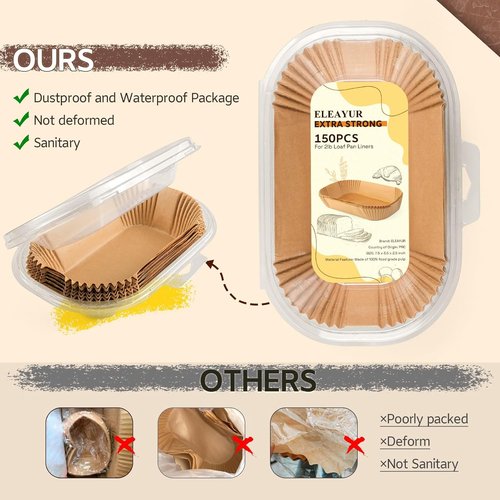Loaf Pan Liners | 150PCS Non-Stick 9x5 Inch Parchment Paper for Baking Bread & Cakes