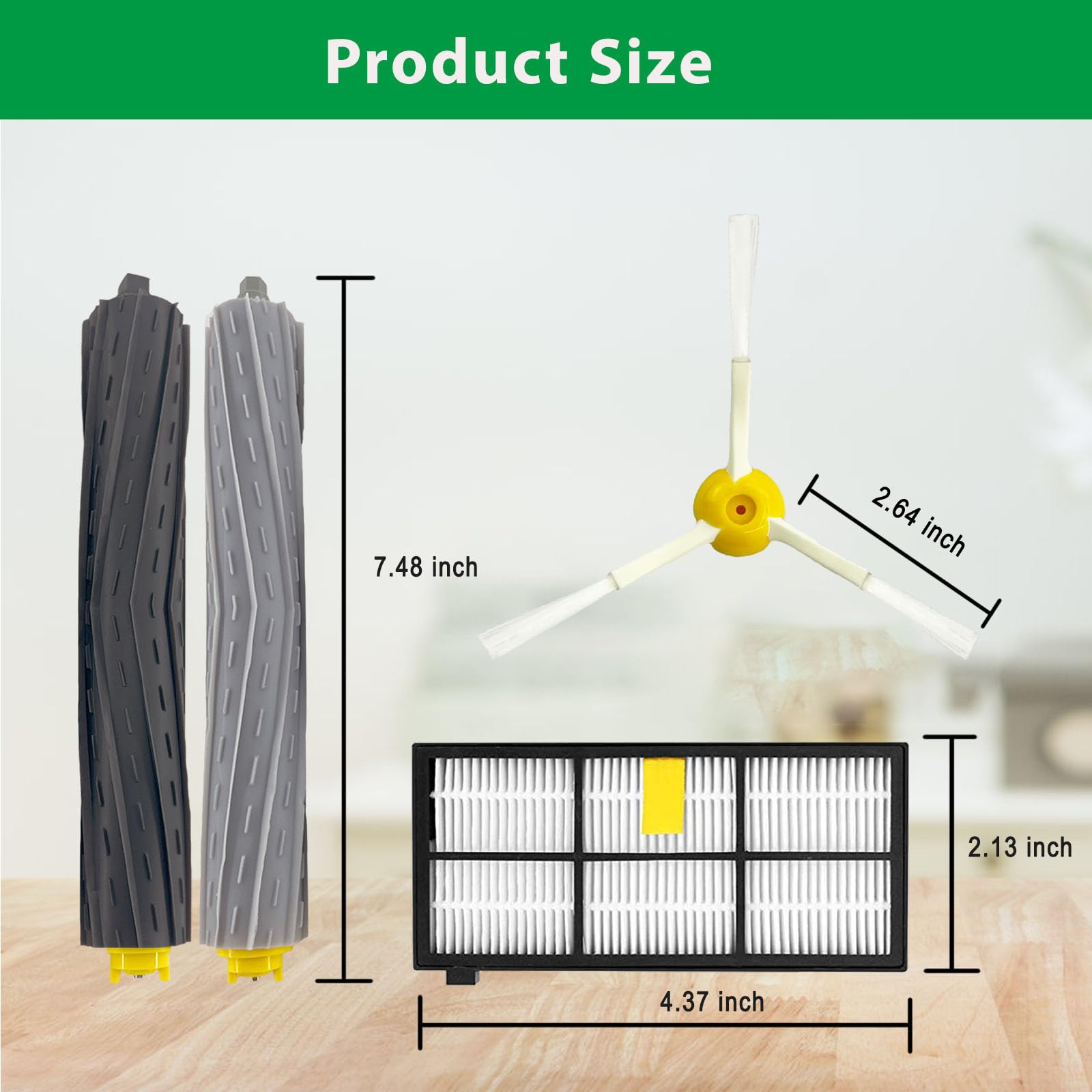 Replacement Roomba 800 900 Series Replacement Parts Compatible with irobot Roomba 805 960 860 861 866 870 880 890 900 960 980 981 985 Robot Vacuum 1 Debris Extractor 3 Filters 3 Side Brushes & 3Screws