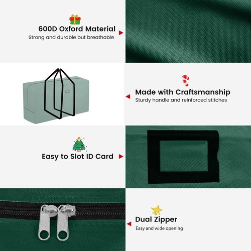 Heavy Duty 600D Oxford Christmas Tree Storage Bag by [Brand Name] - Extra Large Capacity with Reinforced Handles & Dual Zipper