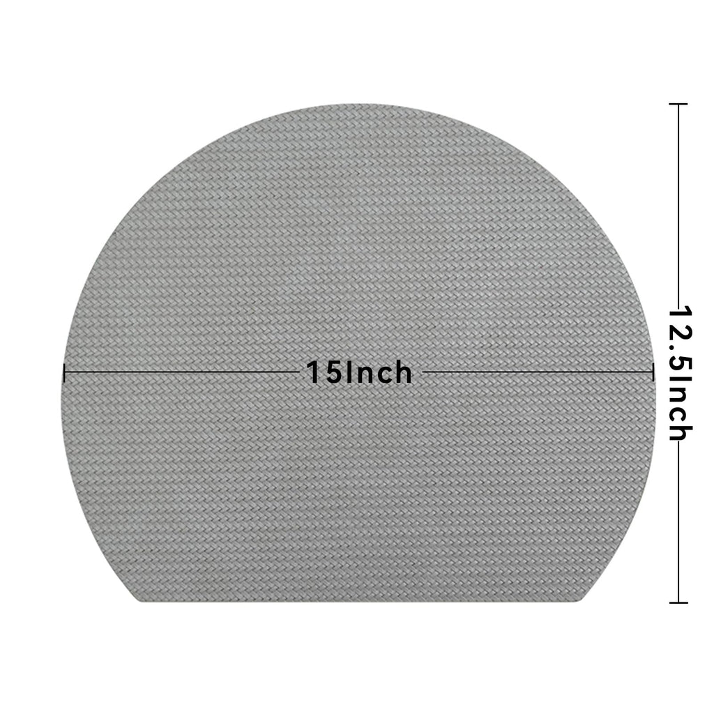 ZIWUROAD Faux Leather Placemats Set of 6, PU Heat Resistant Dining Table Mats, Waterproof Wipeable Non-Slip Place Mats for Kitchen Dining Table Decoration, Grey