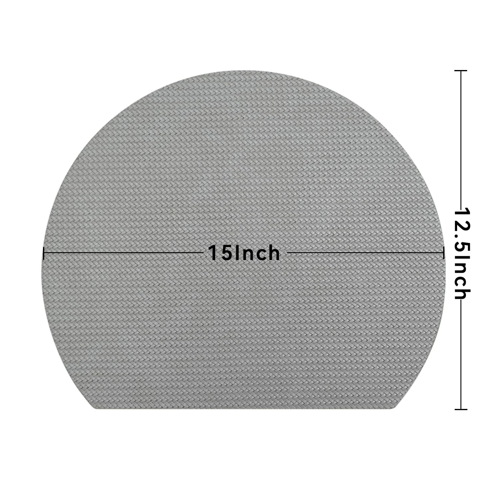ZIWUROAD Faux Leather Placemats Set of 6, PU Heat Resistant Dining Table Mats, Waterproof Wipeable Non-Slip Place Mats for Kitchen Dining Table Decoration, Grey