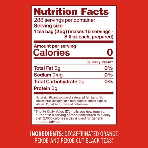 Luzianne Unsweetened Decaffeinated Iced Tea Bags, Gallon Size, 18ct Box, (Pack of 1)