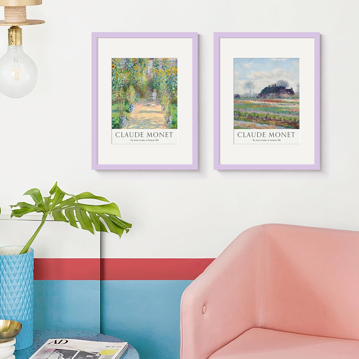 Upsimples 12x16 Picture Frame - Display 8.5x11 Photos with Mat or 12x16 Without - Purple, 1 Pack