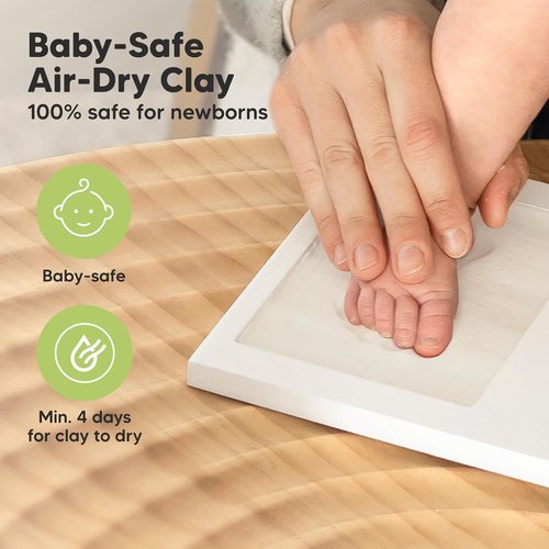 KeaBabies Baby Handprint Kit - Personalized Keepsake Frame for Newborns | Ideal Gift for New Moms (Alpine White)