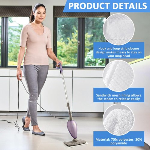 EAGLEGGO Replacement Microfiber Pads for Shark Steam Mop S3251 SE200 4 Packs