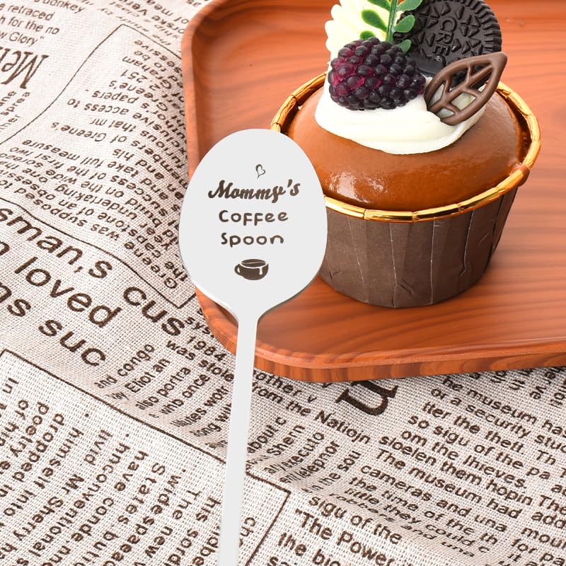Engraved Stainless Steel Coffee Spoon for Mom - Funny Gift from Kids