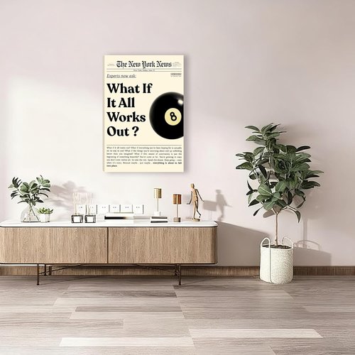 **What If It All Works Out | Inspirational Canvas Wall Art - Positive Affirmations for Home Decor | 16" x 24" Stretched Frame**