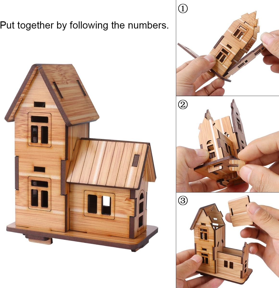 Skiennix 3D Wooden Puzzle - Mini DIY Model House Kit | Educational Jigsaw Puzzle for All Ages