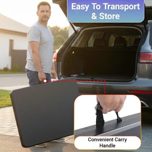 FDW Folding Table - 6FT Portable Picnic & Party Table with Carrying Handle | Black Color
