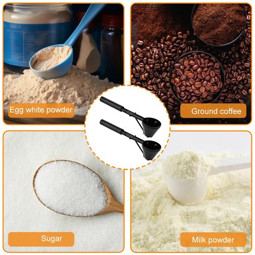 2PCS Measuring Scoop with Funnel for Water Bottles,10g Coffee Scoop-Funnel for K/Cups,Small-Funnel Scooper for Filling Formula Protein Powder Slide Bottom Scoop for Water Bottle