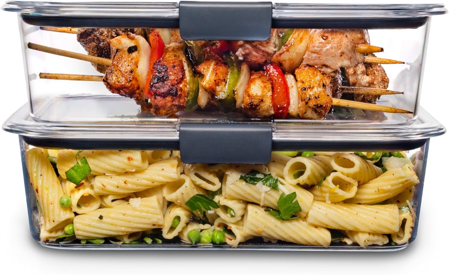 Rubbermaid Brilliance Food Storage Containers Set - BPA Free, 2 (9.6 Cup) & 5 (1.3 Cup) Lids Included