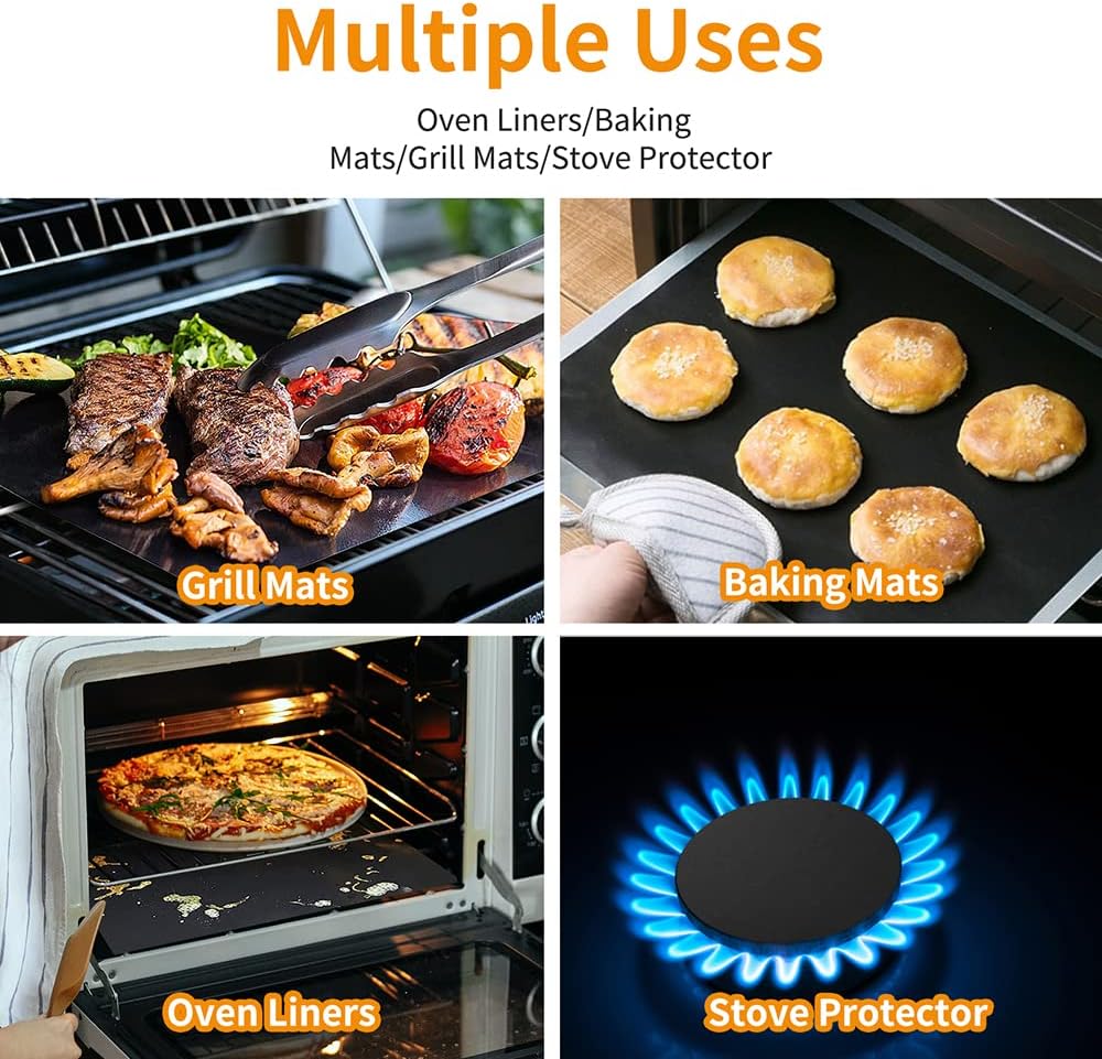 Skiennix Large Oven Liners - Reusable Nonstick Teflon Mats | 17"x 25" Heavy Duty & Heat Resistant
