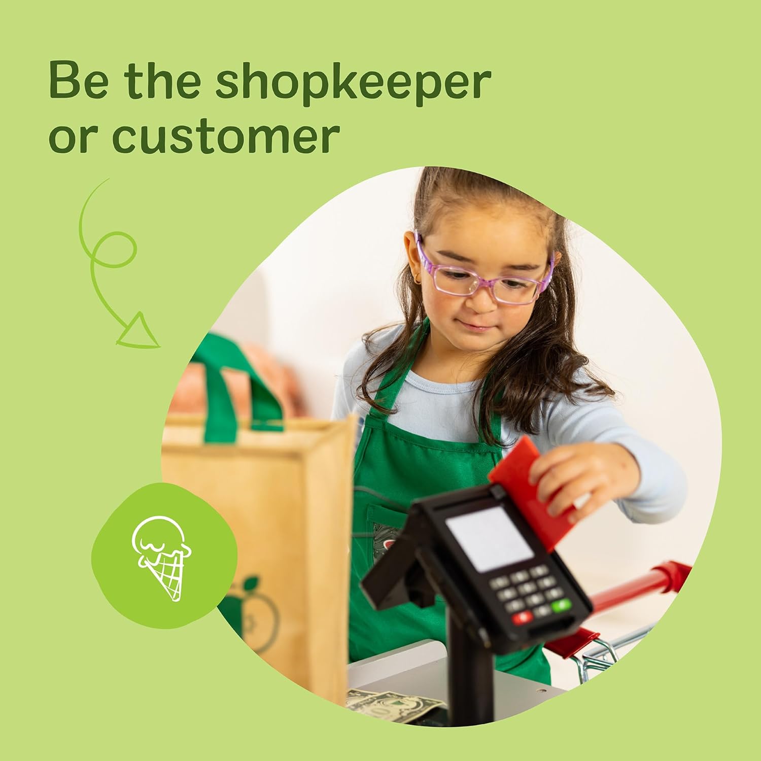 Melissa & Doug Fresh Mart Grocery Store Playset - Kids Cash Register with Scanner & Conveyor Belt