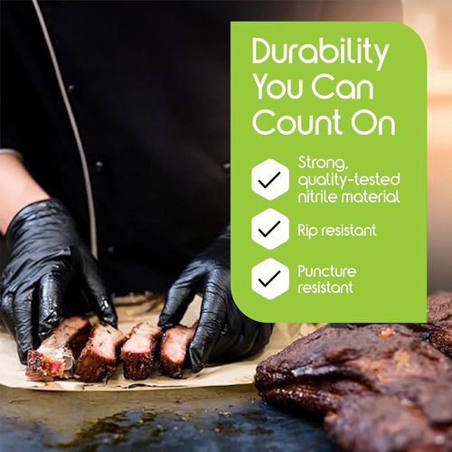 Inspire Black Nitrile Gloves - Original Quality Disposable Latex-Free | 4.5 Mil Thickness
