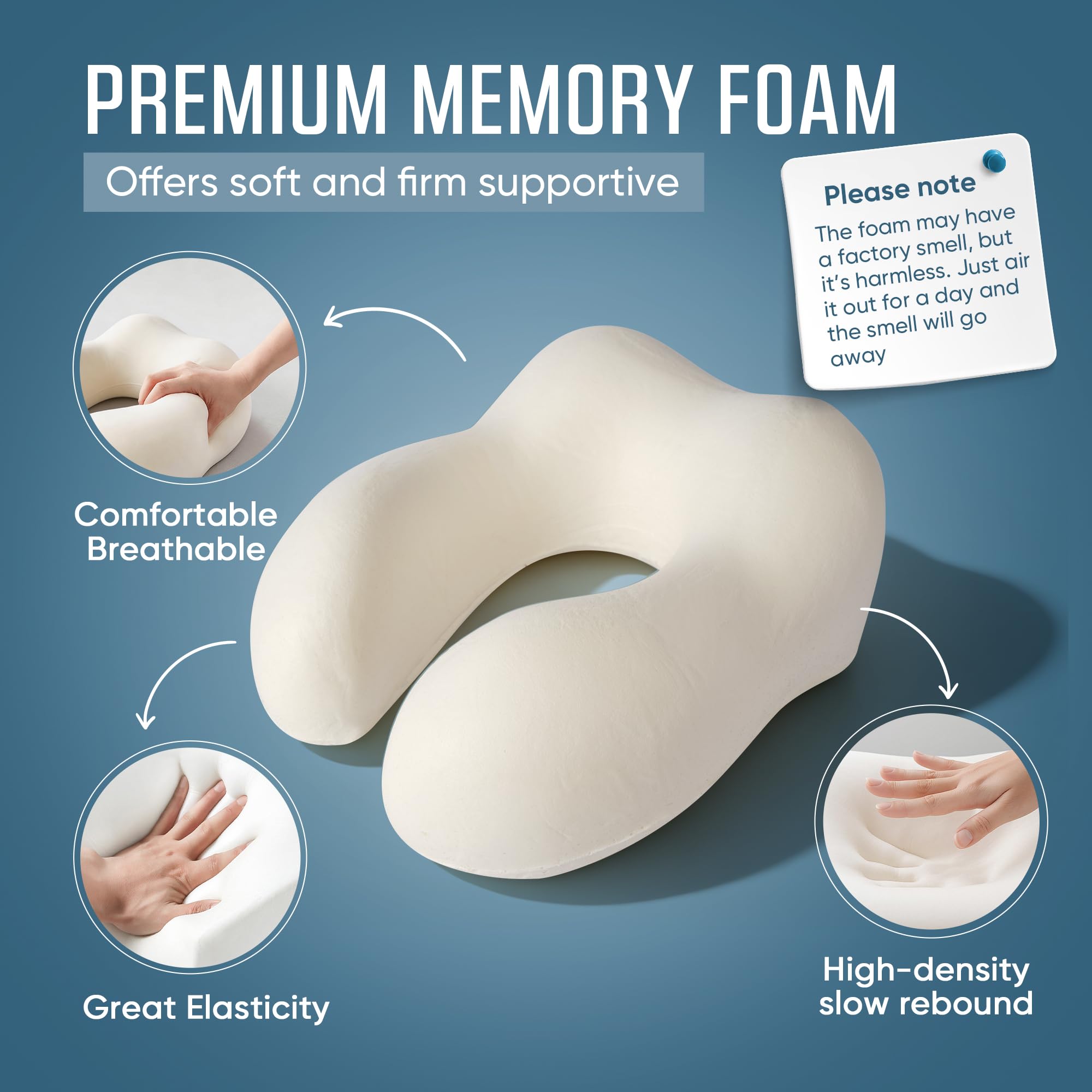 SkytraxComf® Travel Neck Pillow with Hood for Privacy on Long Flights