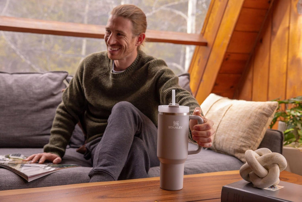 STANLEY Quencher H2.0 Tumbler - 40 oz Insulated Stainless Steel with Handle & Straw | BPA-Free | Stone Color