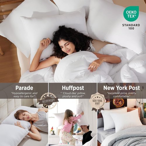 Bedsure Satin Pillowcase Set - Luxurious Softness & Comfort | Includes 2 Pillowcases & 2 Pillows