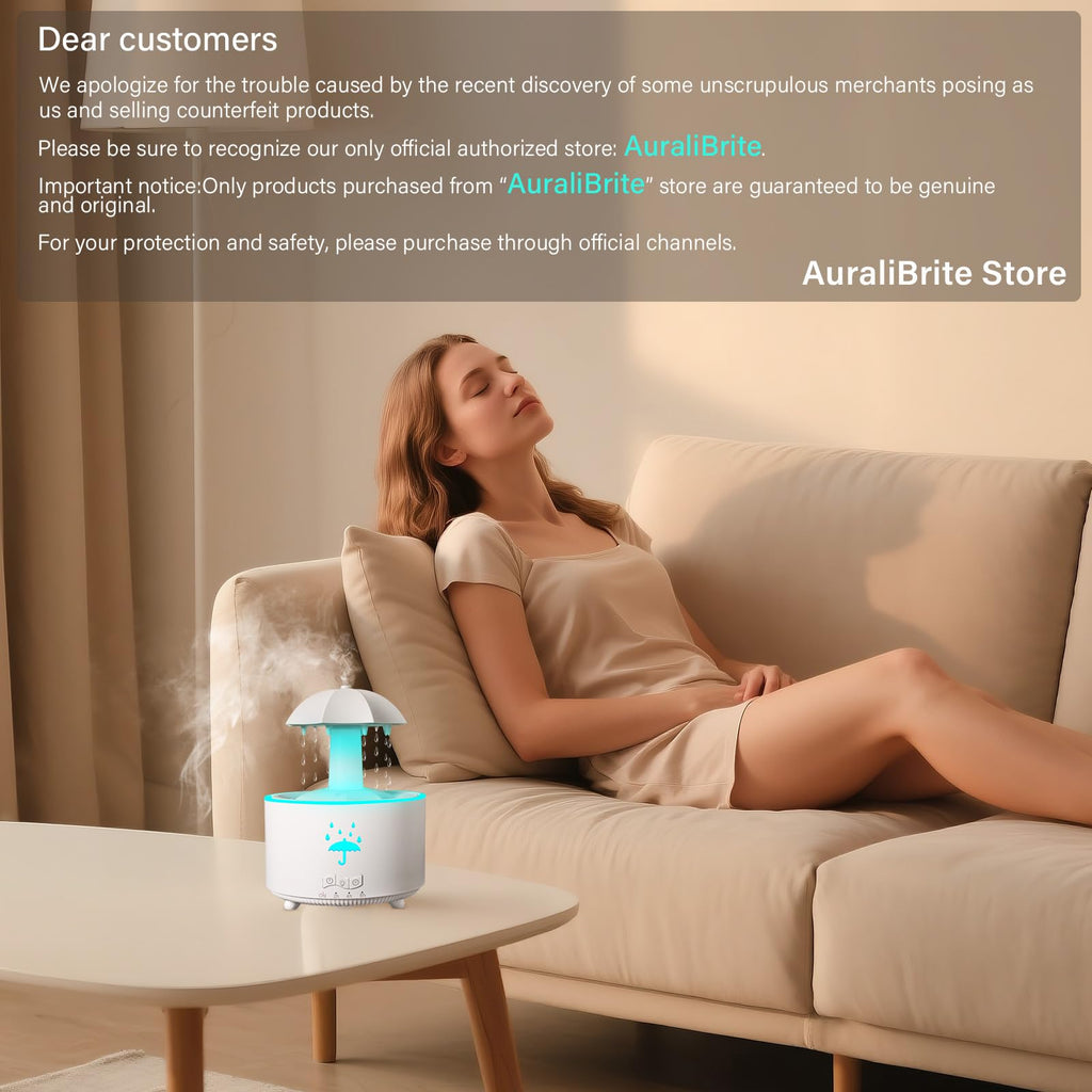 Aesthetic 2-in-1 Humidifier Oil Diffuser with 360° Rotating Raindrop & 7 LED Mood Lights,Ultrasonic Quiet Cool Mist Humidifier for up to 24 Hrs,Ideal Holiday Gifts for Home