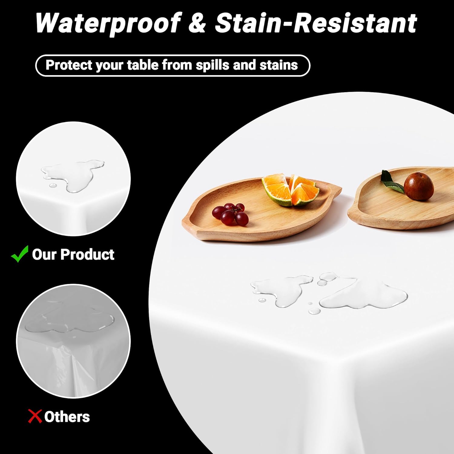 Skiennix White Plastic Tablecloths - Sturdy Disposable 54 x 108 Inches for Effortless Cleanup | Perfect for Parties & Picnics