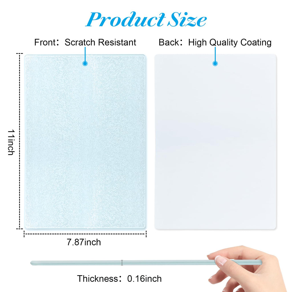 10 Pcs Sublimation Cutting Board Blanks, Textured Tempered Glass Cutting Boards For Kitchen, Anti Slip Chopping Board For Countertop Heat Press Machine Personalized Home Decoration