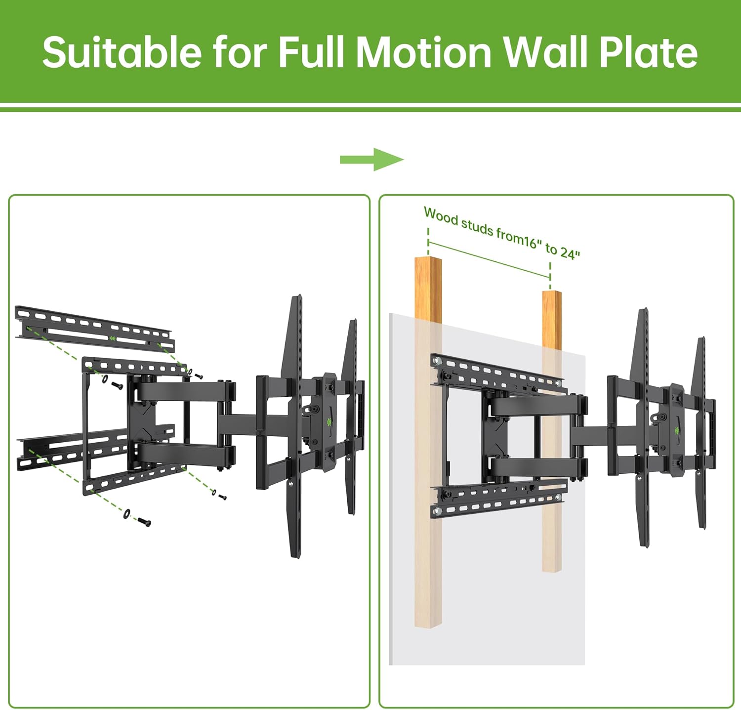 USX MOUNT TV Mount Extension Bracket - Easy Centering for 16-24 Inch Wood Studs | Max Load 154LBS