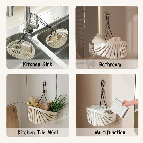 Dancepanda Sponge Holder for Kitchen Sink Suction,Kitchen Sink Organizer Caddy Holder,Dish Sponge Holder