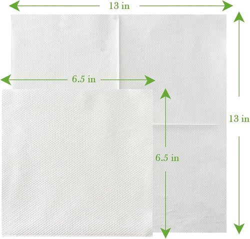 ECOLipak Lunch Napkins - 250 Count Soft & Absorbent 2-Ply Paper Napkins | 6.5x6.5 Inch Folded